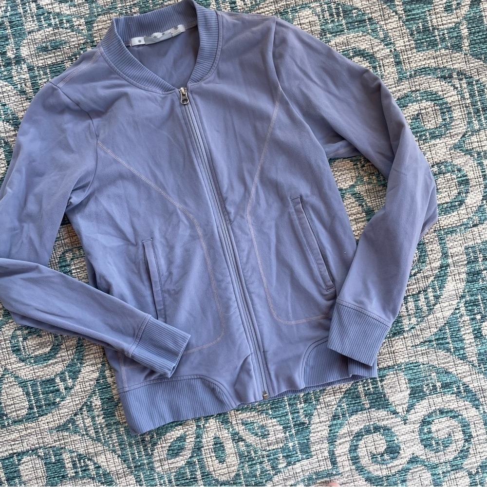 Athleta‎ Women's Blue Lightweight Bomber Jacket Full Zip Athletic Casual Size S - Picture 4 of 6